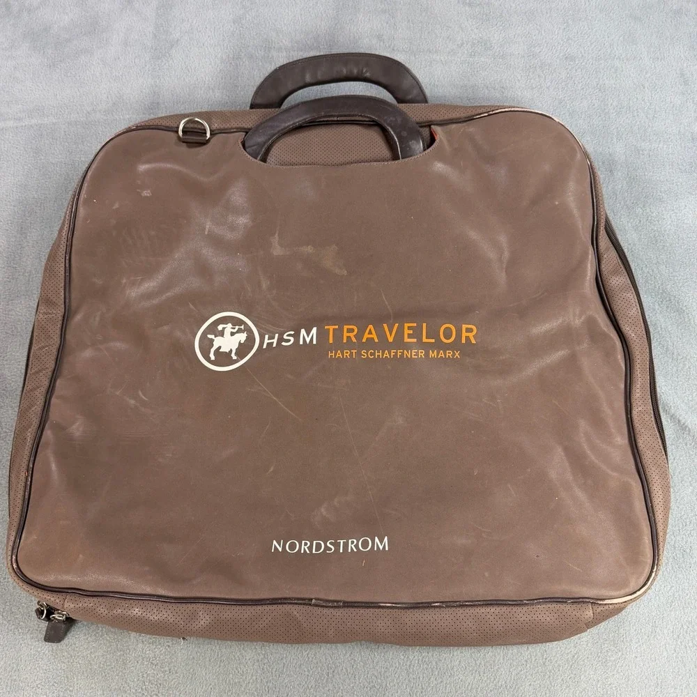 Hart Schaffner Marx 1NIGHTR Leather Garment Bag Nordstrom Brown Vintage Traveler
